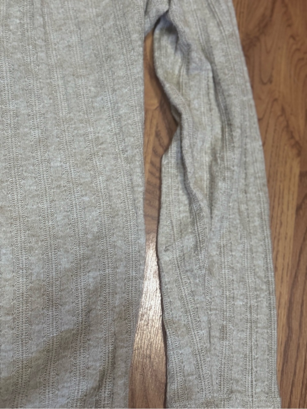 ❤️ Large Light Gray Open-Front Ribbed Women's Cardigan Sweater Flaw (B11) - Picture 2 of 3